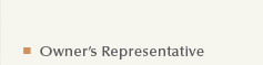Services - Owner's Representative